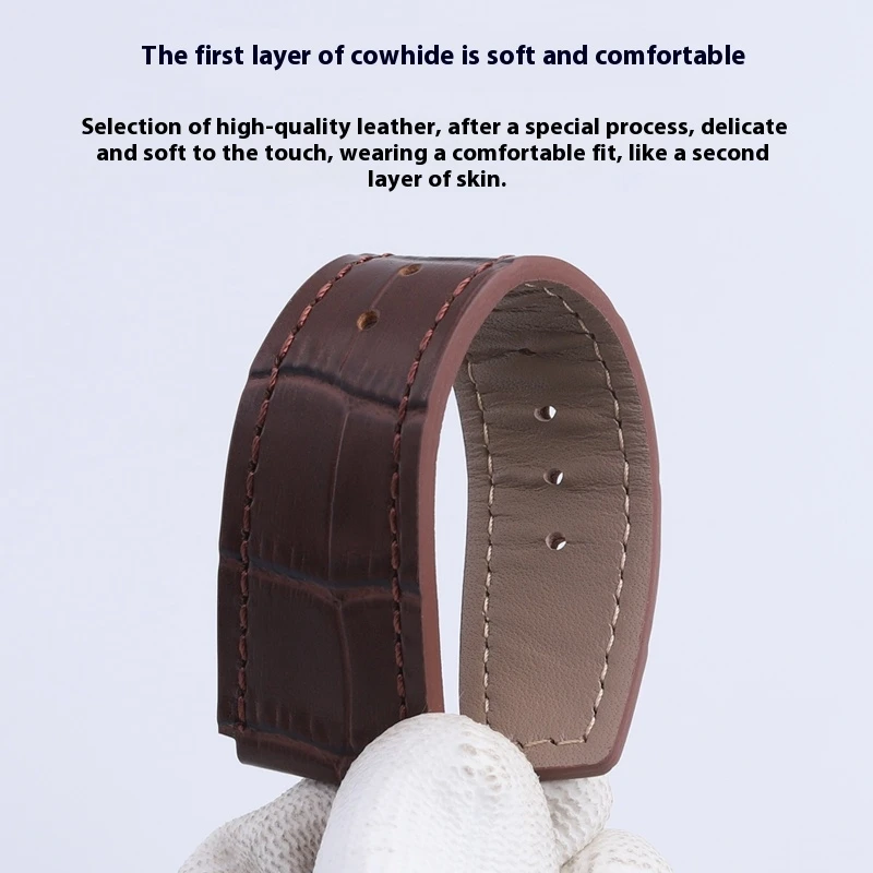 AE1200 AE1300 جلد البقر نمط التمساح حزام ل كاسيو مربع صغير تعديل أثار لينة جلد البقر الفرقة الرجال سوار ساعة 18 مللي متر