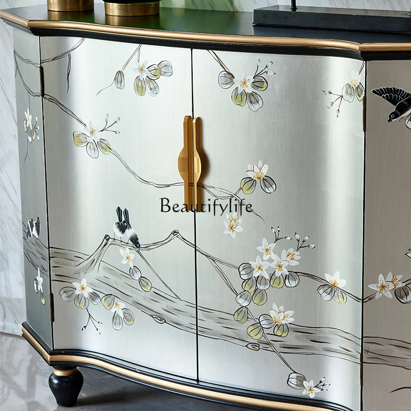 *ممر جديد على الطراز الصيني على الطراز الأمريكي، باب مدخل الممر، خزانة ديكور لقاعة المدخل