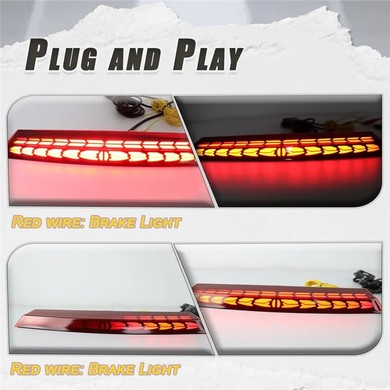 مركز خلفي ارتفاع جبل 3Rd ضوء الفرامل LED مصباح مكبح ثالث أضواء خلفية لتويوتا هايلاندر 2022-2025 اكسسوارات