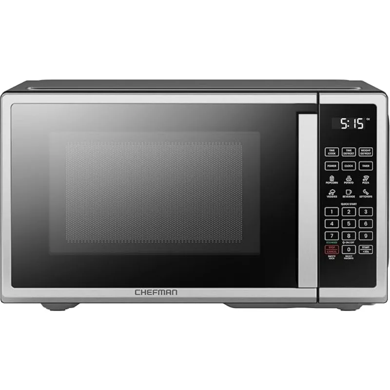 Chefman Countertop Microwave Oven 1.1 Cu. Ft. Digital Stainless Steel Microwave 1000 Watts with 6 Auto Menus, 10 Power Levels