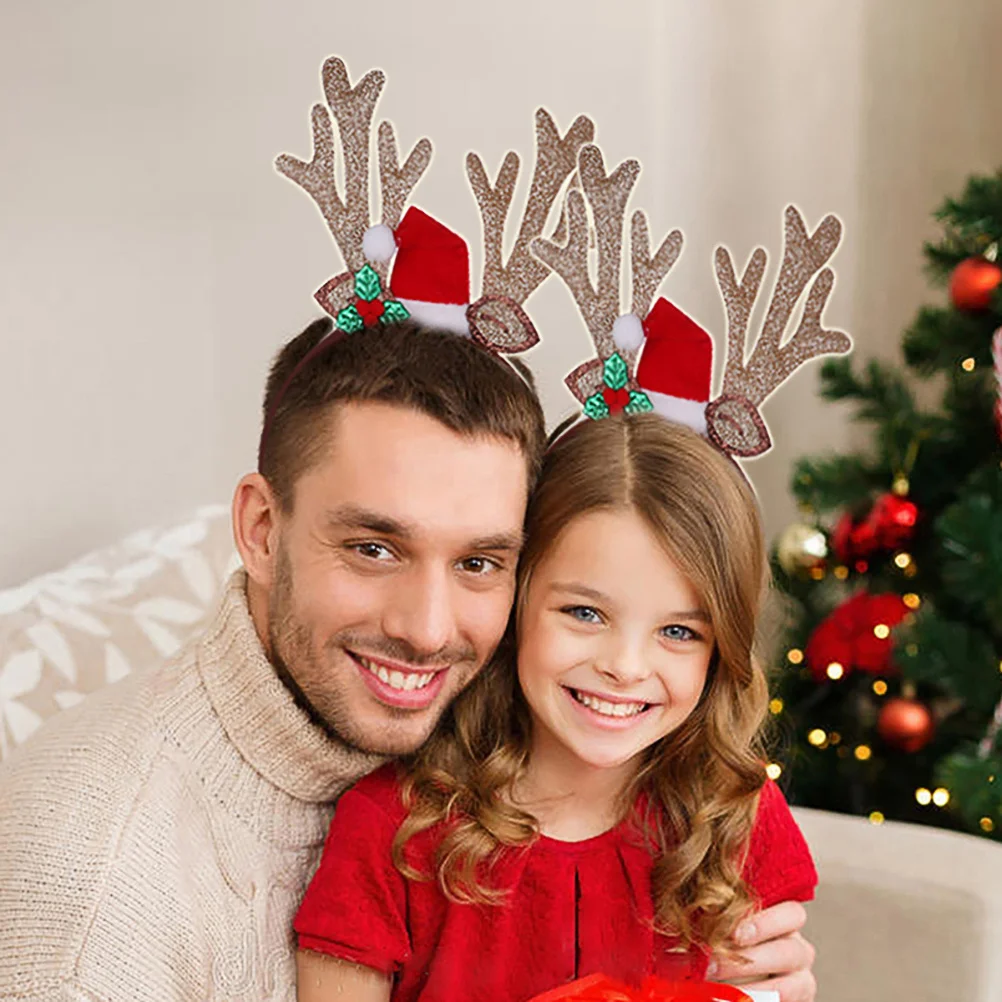 

1pc Antler Headband Christmas Hair Accessories For Women Party Dress Xmas Headdress Cute Headpiece Comfortable Durable