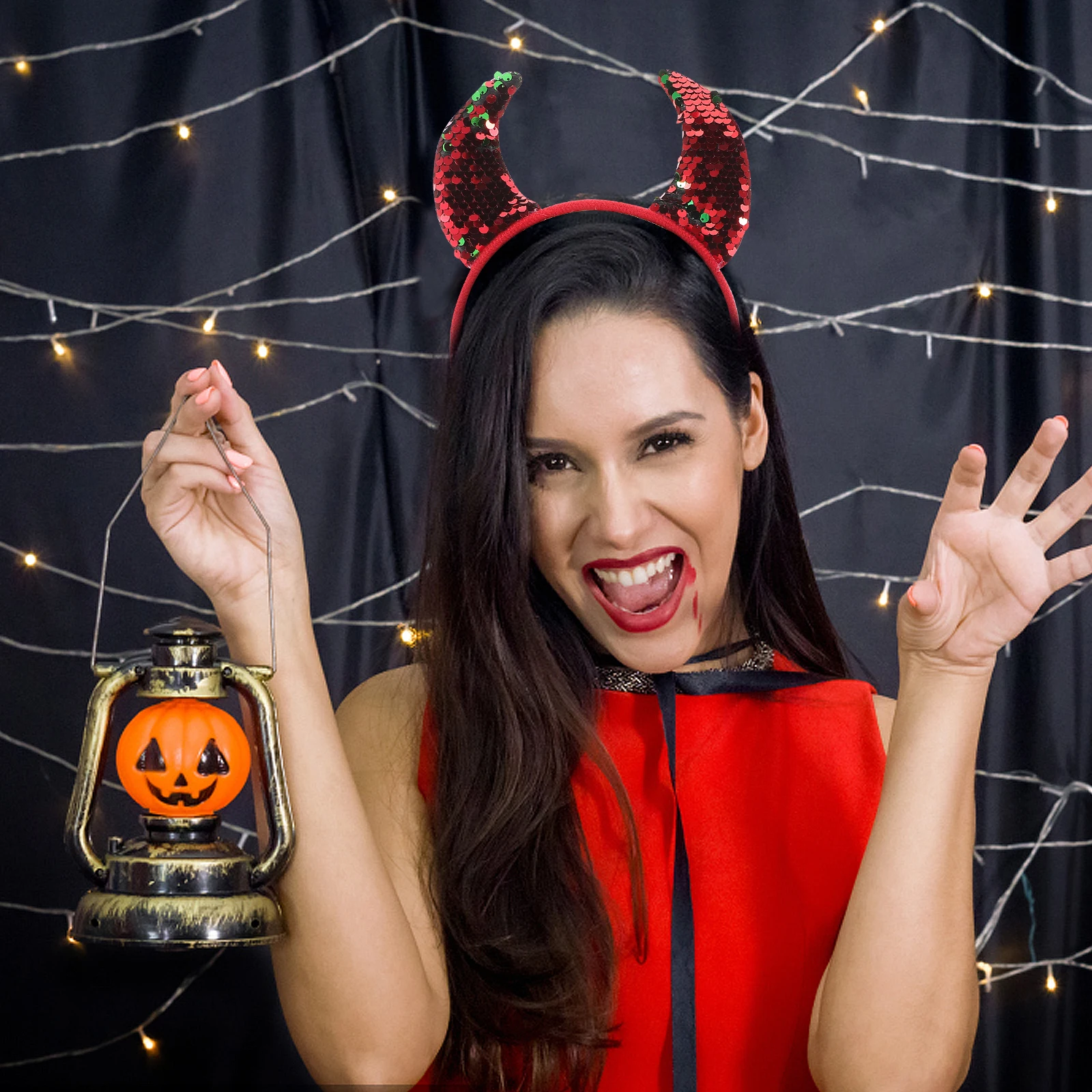 

Horn Headband Halloween Cosplay Ox Hair Hoop Costume Prom Photo Props Adjustable Comfortable Unique Design Durable