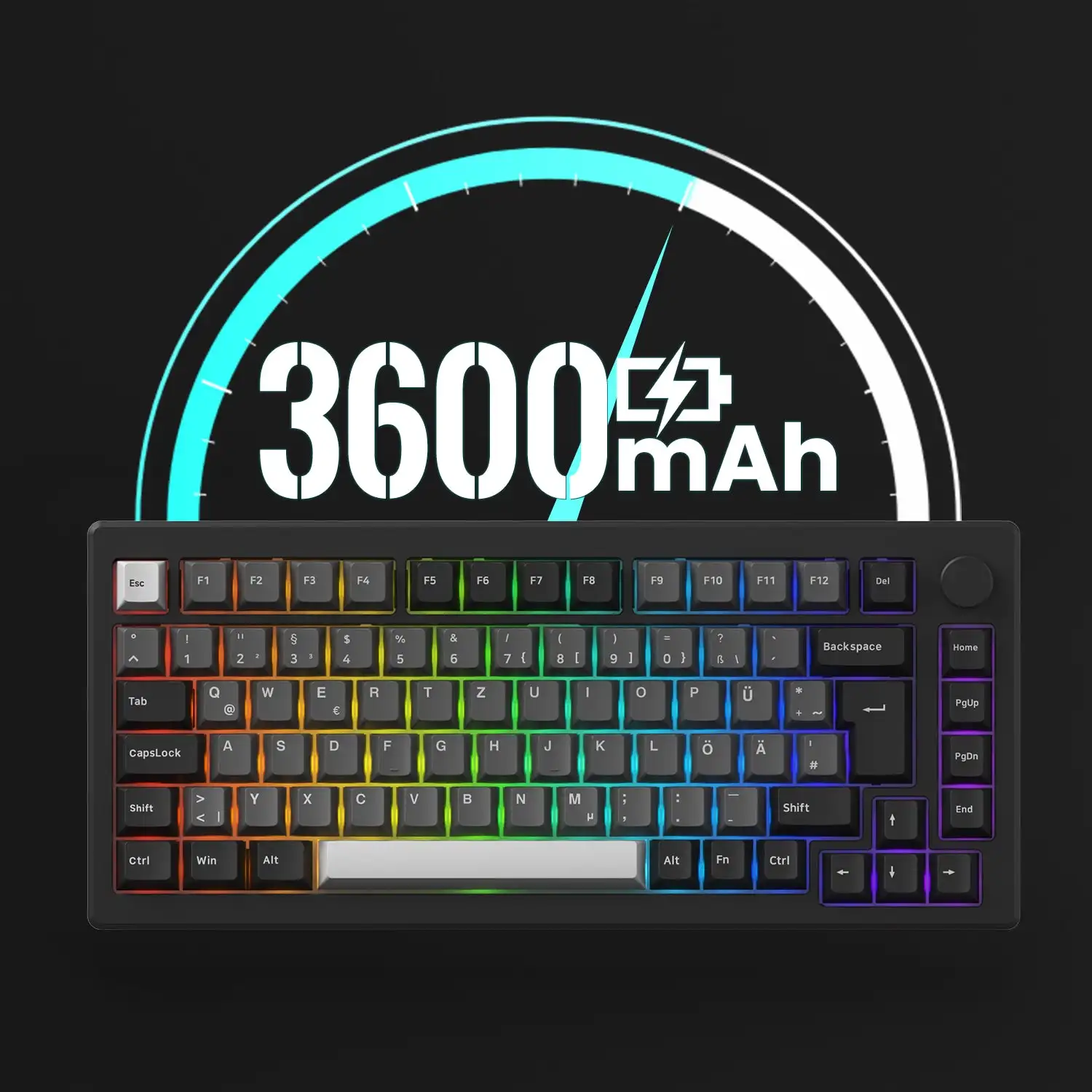 Imagem -05 - Teclado Mecânico Akko Gatilho Rápido Preto Prata Rgb 75 83 Key Interruptor Magnético Iso-uk de Teclado Nórdico Gaming Mod007b he