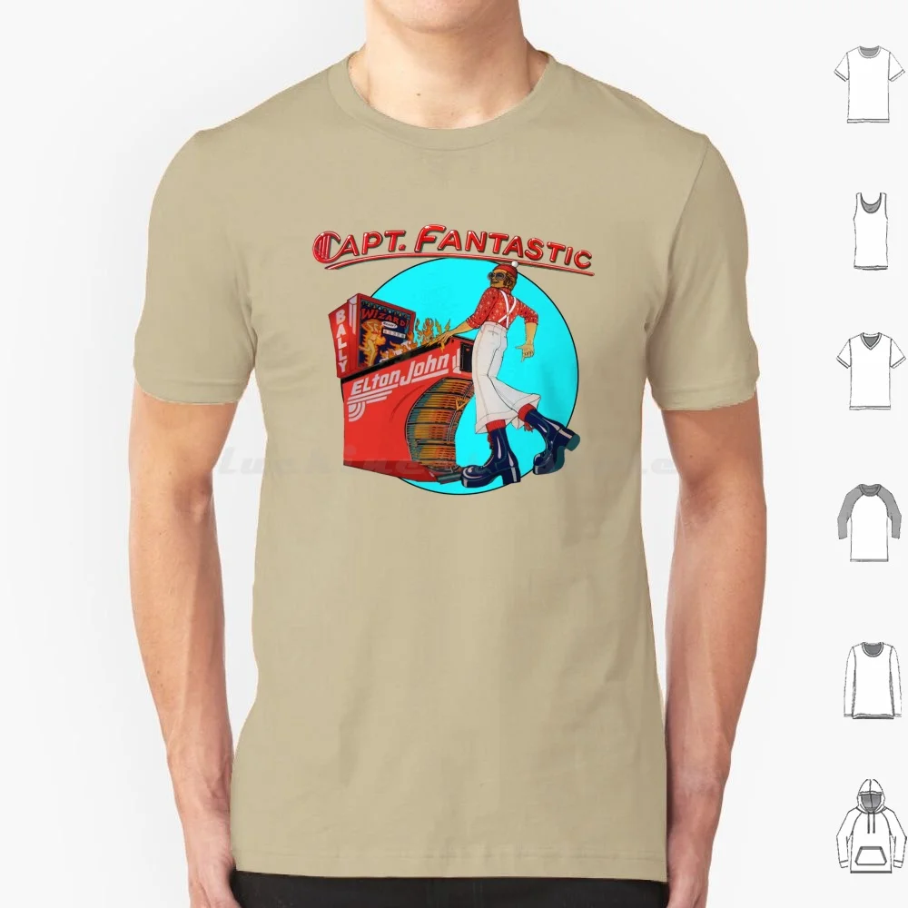 

Футболка Captain Fantastic 6xl, хлопковая крутая футболка, аркадные игры, винтажные воспоминания, ретро Gottlieb Williams, бампер со звездным мячом