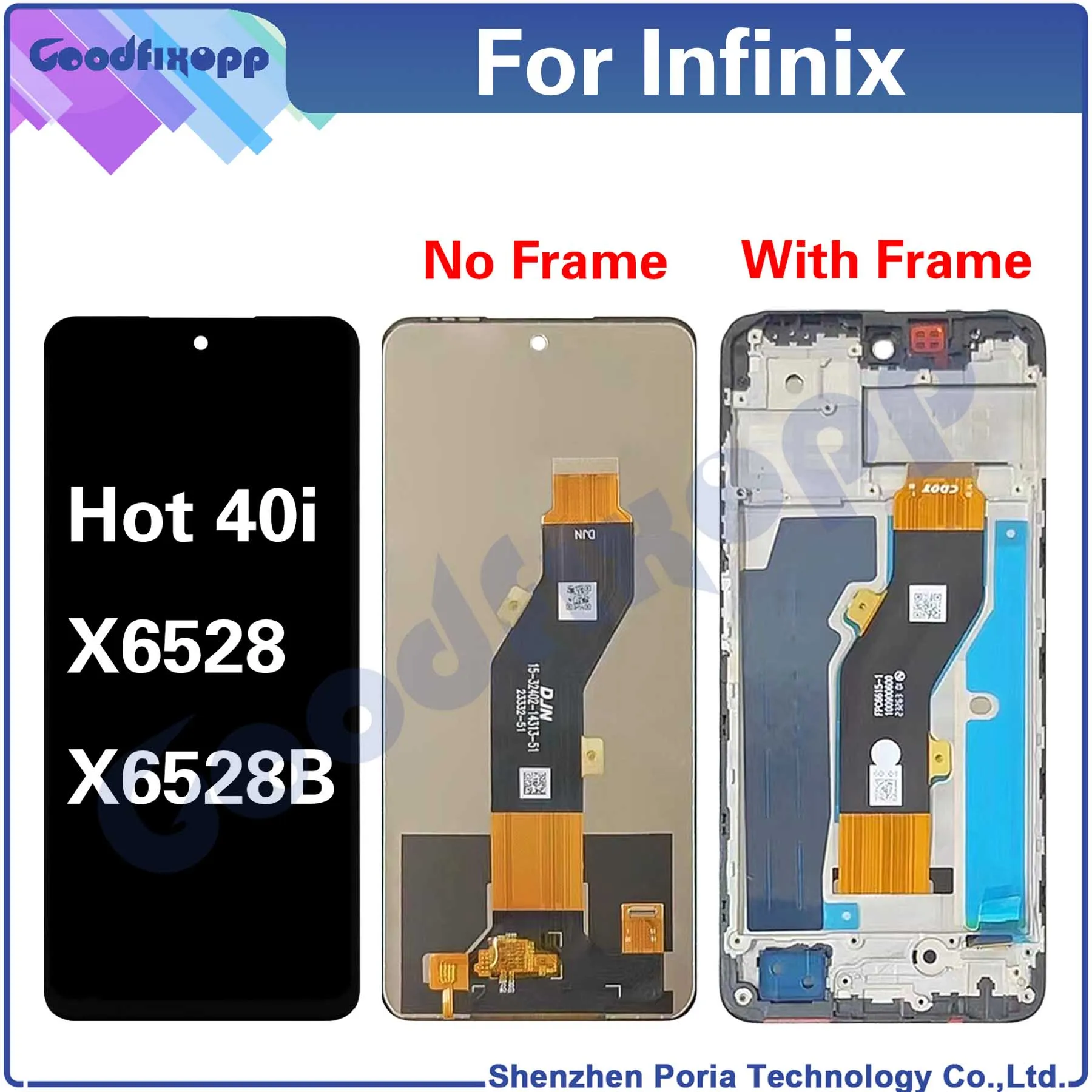 For Infinix Hot 40i X6528 X6528B LCD Display Touch Screen Digitizer Assembly For Hot40i Repair Parts Replacement