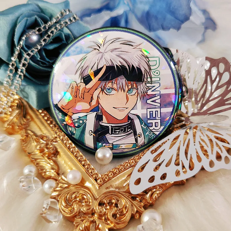 

Anime Jujutsu Kaisen Satoru Gojo Inumaki Toge Cosplay Laser Badge Cartoon Tinplate Emblem Medal Brooch Breastpin Adorn Xmas Gift