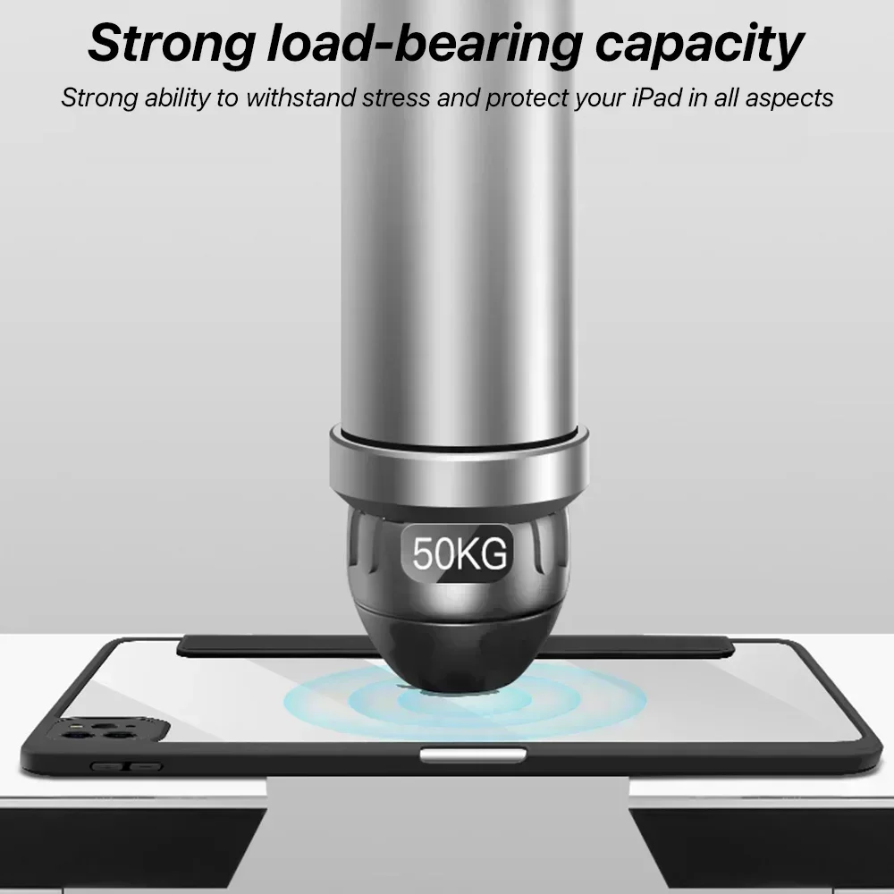 保護ペンホルダー付き透明ケース,iPad 10.9,air4,air5,5,6,7,8,9,10インチ,mini 6,pro 11,12.9インチ