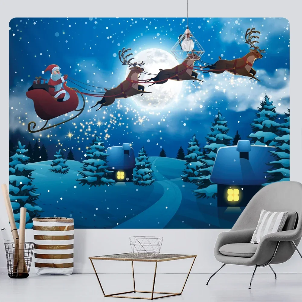 Christmas elk home decoration tapestry background cloth hippie psychedelic scene bohemian room wall hanging decoration tapestry