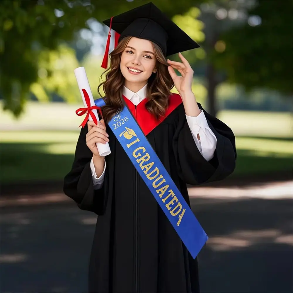 Class of 2026 Graduation Stole Sash I Graduated Solid Color Honor Stole Unisex Happy Graduation Ceremonial Belt Graduation