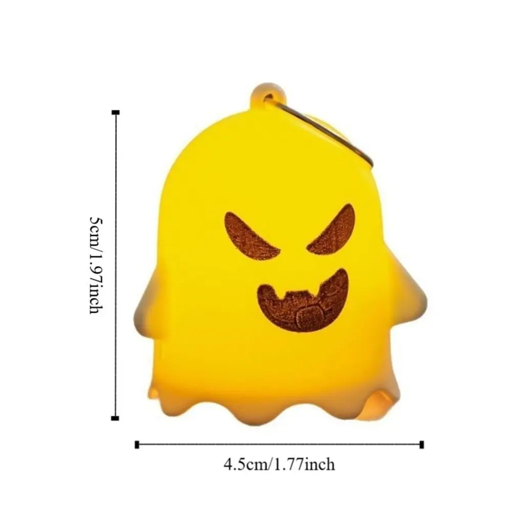 6PCS Cute Halloween Luminous Ghost Keychain Luminous LED Ghost Pendant Party Hanging Ghost Light Gifts Bag Charms