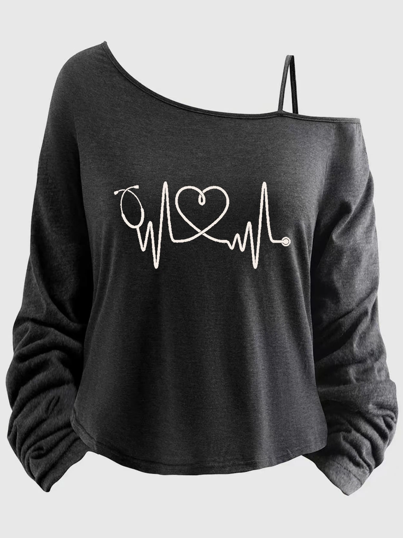 

Женский топ больших размеров с принтованными рукавами, на тонких бретелях, с асимметричным вырезом, размеры 1-8XL, с надписью (XT).