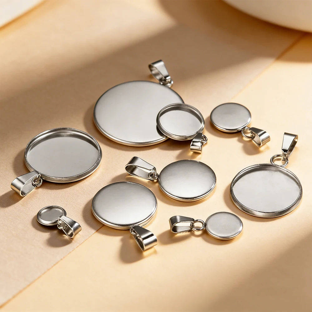 

10 шт. оснований для кабошонов из нержавеющей стали 316, внутренний диаметр 6-20 мм, круглые заготовки для камеи, основы для подвесок, шармов для самостоятельного изготовления украшений