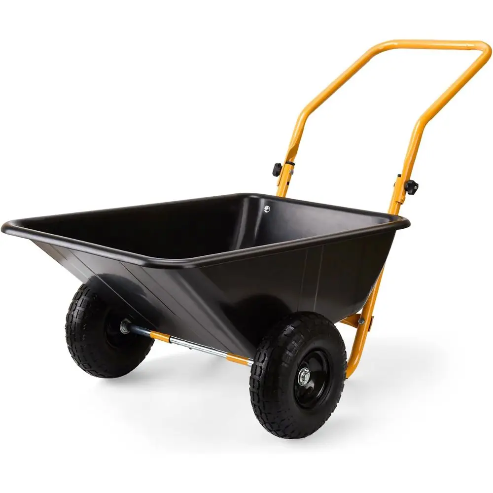 

oldable Handle 2 Wheel Garden Cart with 10" Pneumatic Tires-Heavy Duty Yard Wagon or Soil,Mulch,Plants,Easy Storage,High Stabili