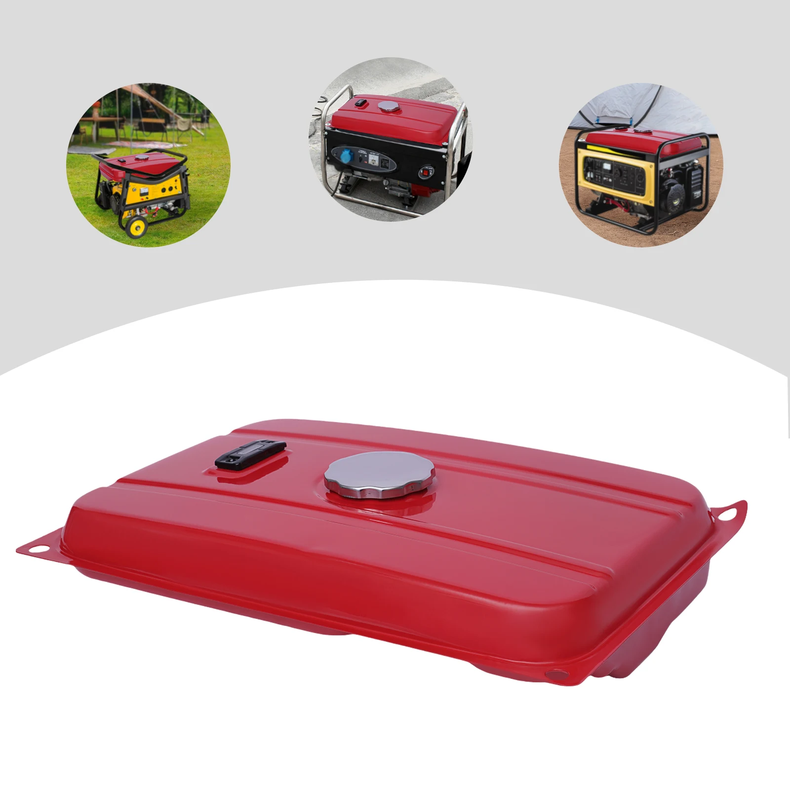 18.9L Equipment Tank 5 Gal Red Generator Universal Fuel Tank W/ Chrome Cap Gauge for EC2500