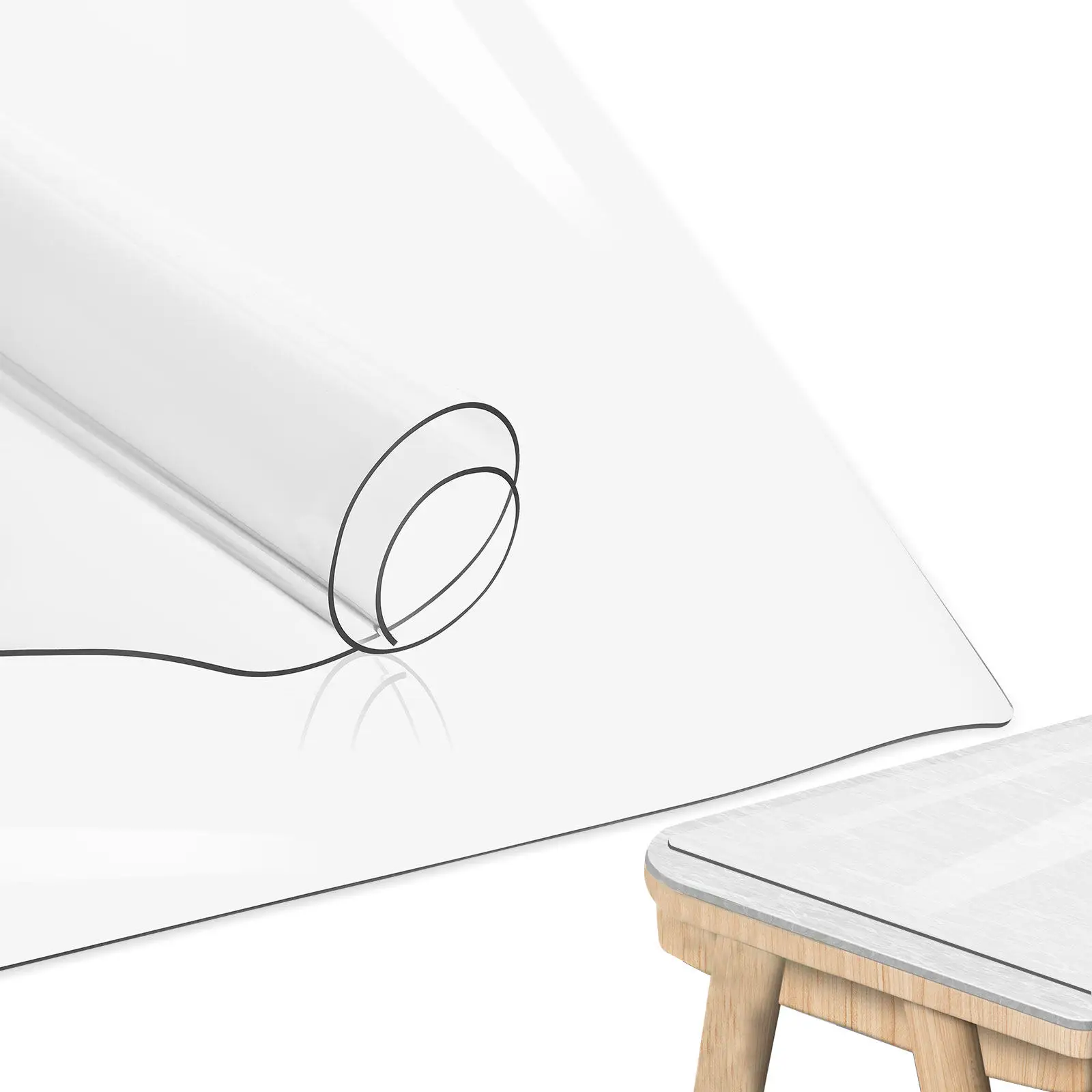 Desk Mat Clear Plastic Table Cover Protector Pvc for Dining Pad Transparent Countertop