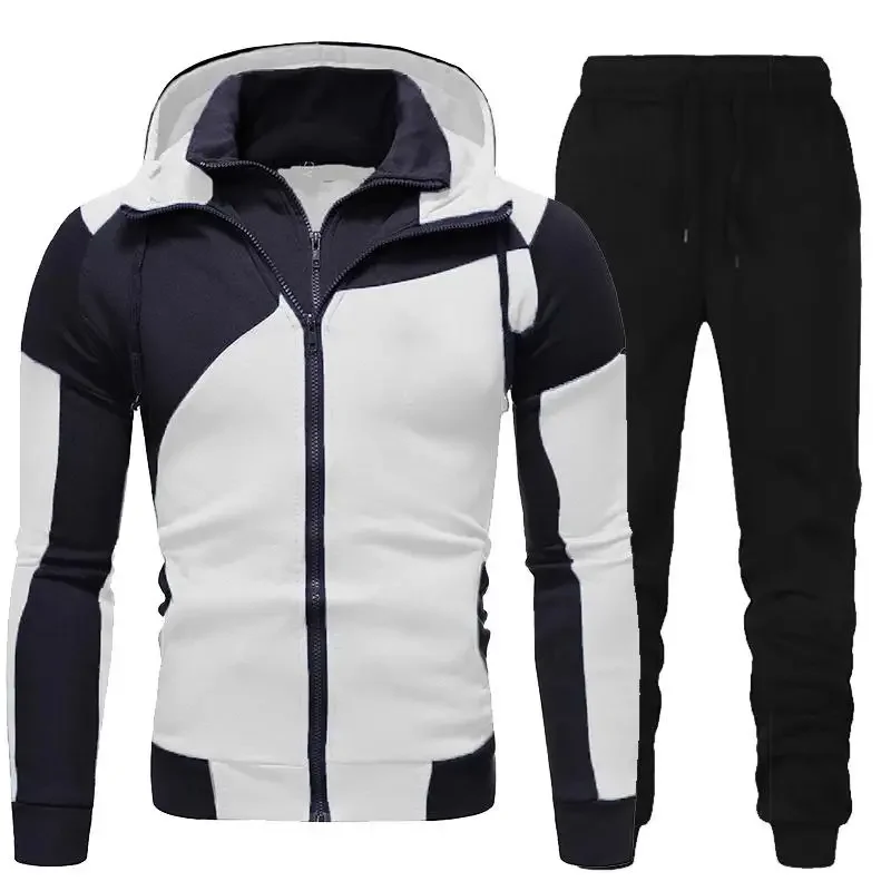 Men\'s Autumn Winter Tracksuit Zipper Hoodie and Pants 2 Piece Casual Sportswear Jogger Running Suit Fitness Sweatshirt