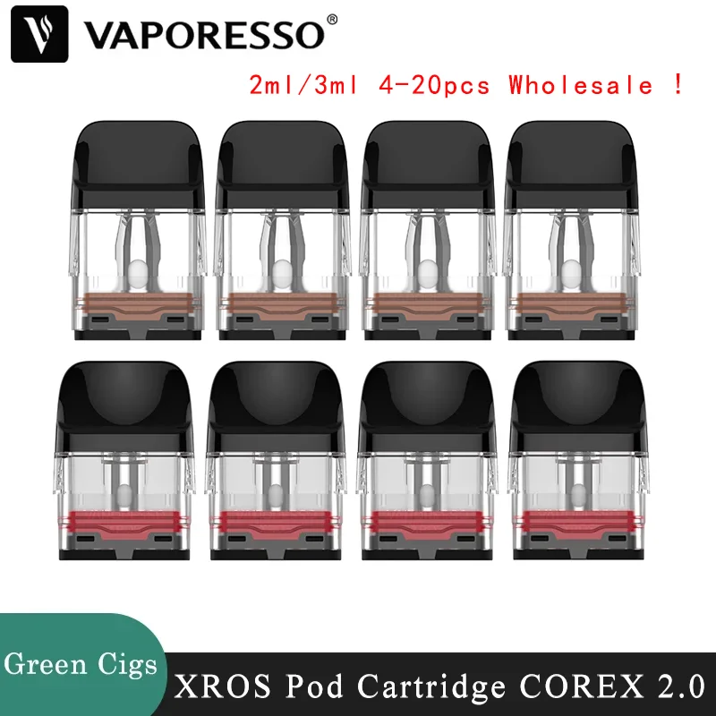 خرطوشة Vaporesso XROS Pod الأصلية الإصدار الجديد 2 مل/3 مل تعبئة علوية New-COREX 2.0 1.2/1.0/0.8/0.6/0.4ohm مبخر السجائر الإلكترونية