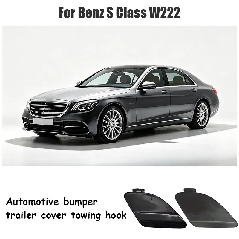 For Mercedes W222 Car Front Bumper Tow Hook Cover Cap Accessory Black For Benz S Class  S300 S350 S400 S500 2018-2020 2228856500