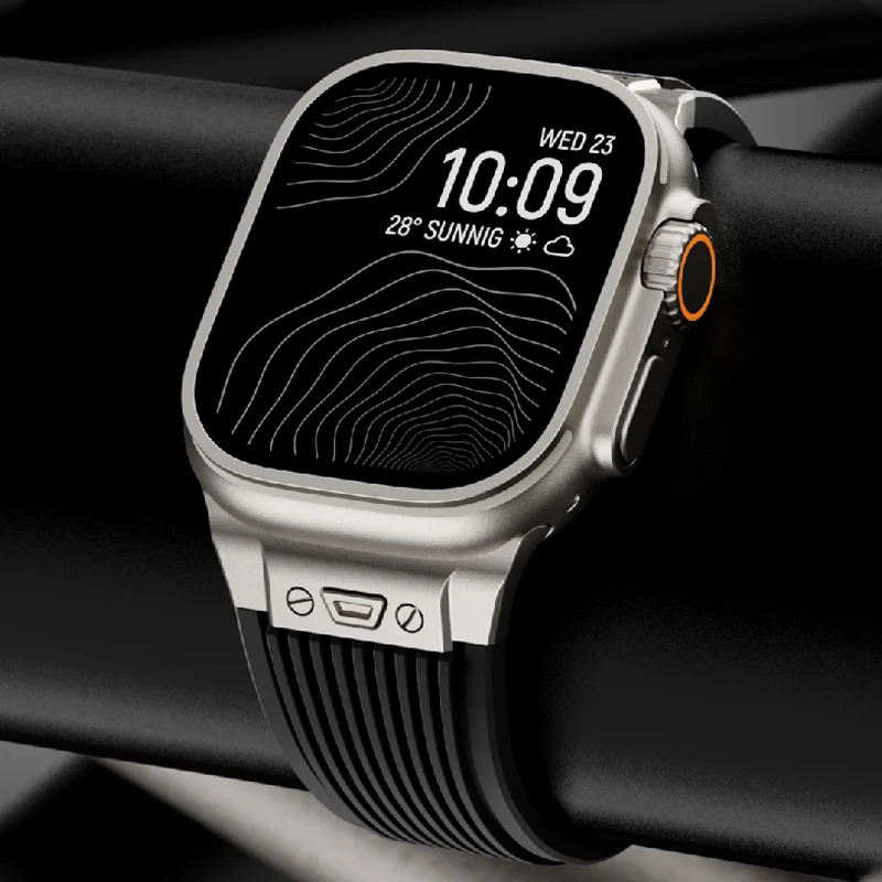 Weiches Silikon armband für Apple Watch Ultra 2 49mm Serie 9 8 7 45mm 44mm Sport gummiband für iwatch 6 5 4 se 44 42mm Armband