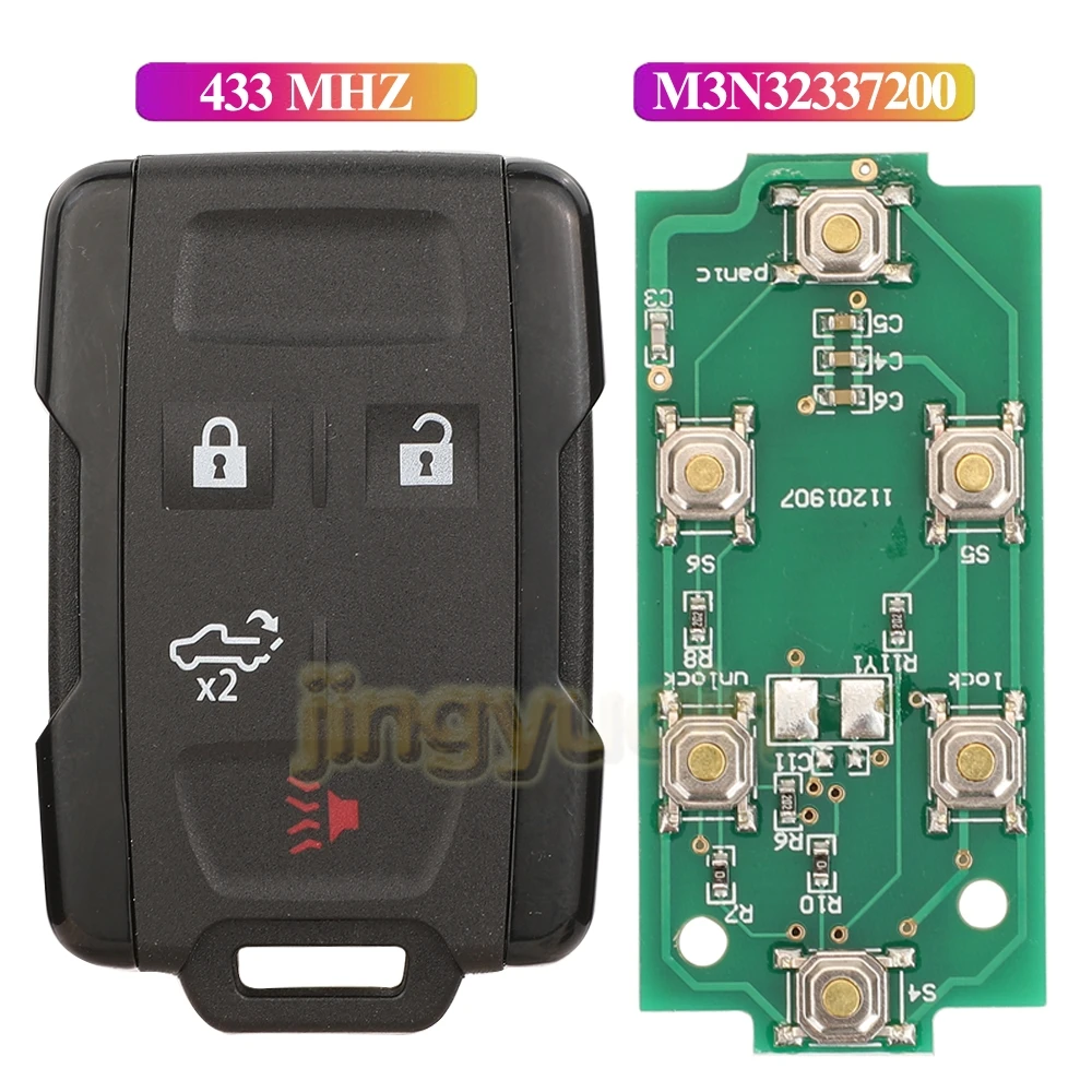 Jingyuqin M3N32337200 Remote Flip Car Key Fob 433MHZ For Chevrolet Suburban Tahoe Silverado fit GMC Canyon #13577765