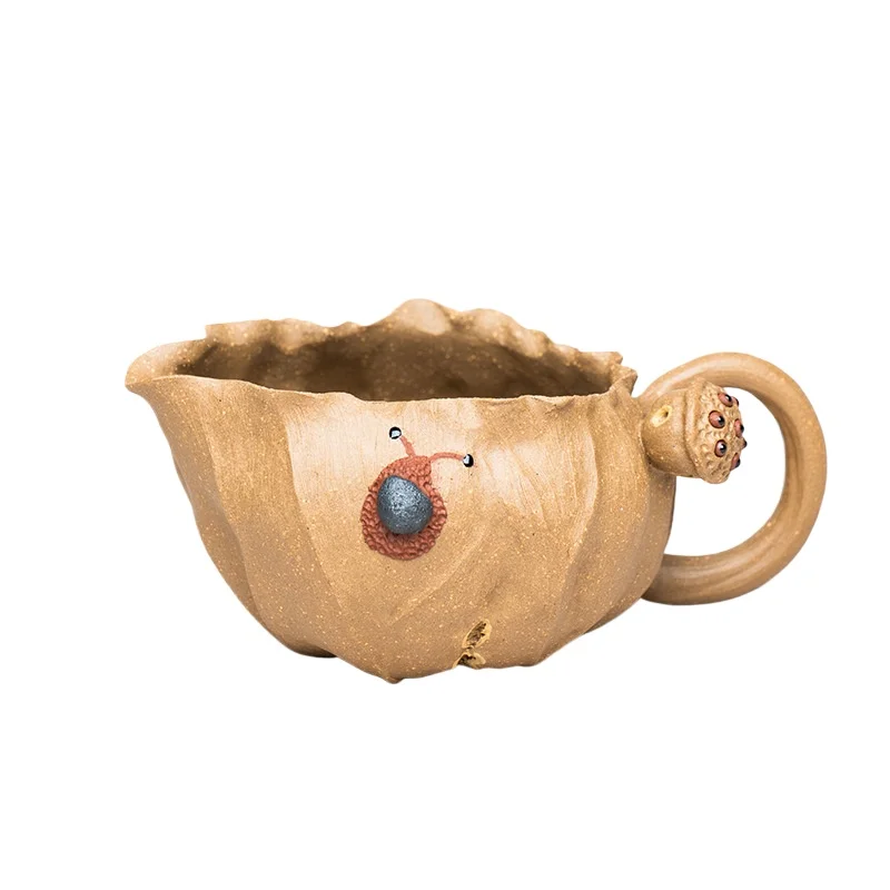 خام الخام الأرجواني الرمال بيونيك لوتس ليف معرض كوب الإبداعية اليدوى موزع الشاي طقم شاي صغير كوب اللوتس المنزلية مع الديكور