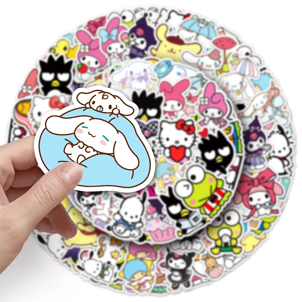 10/30/50/100 Stück Mix Sanrio Anime Cartoon Aufkleber Kawaii Cinnamoroll Keroppi Kuromi Aufkleber Wasserdicht Graffiti Koffer Laptop – Detail 3