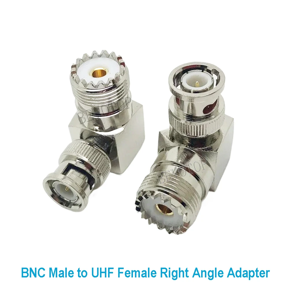 50PCS/lot SL16 UHF SO239 Fmale To Q9 BNC Male Connector UHF SO-239 Male To BNC Female 90 Degree Right Angle RF Adapter