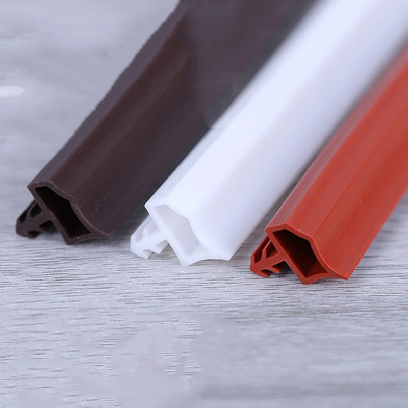 Custom Wood Door Seal Strip, 10m, Heat Resist Rubber Gasket,Shock-absorption Draft Stopper,White Coffee Grey Brown Red Beige