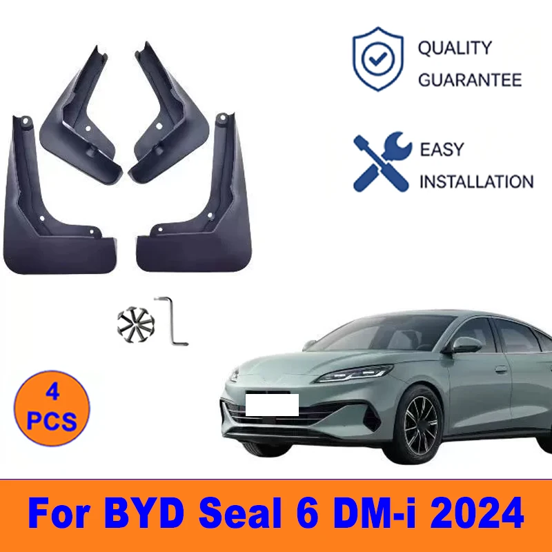 

4Pcs Mud Flaps For BYD Seal 6 DM-i 2024 - Splash Guards Front & Rear Wheel Fender Mudguards Car Exterior Protection Accessories