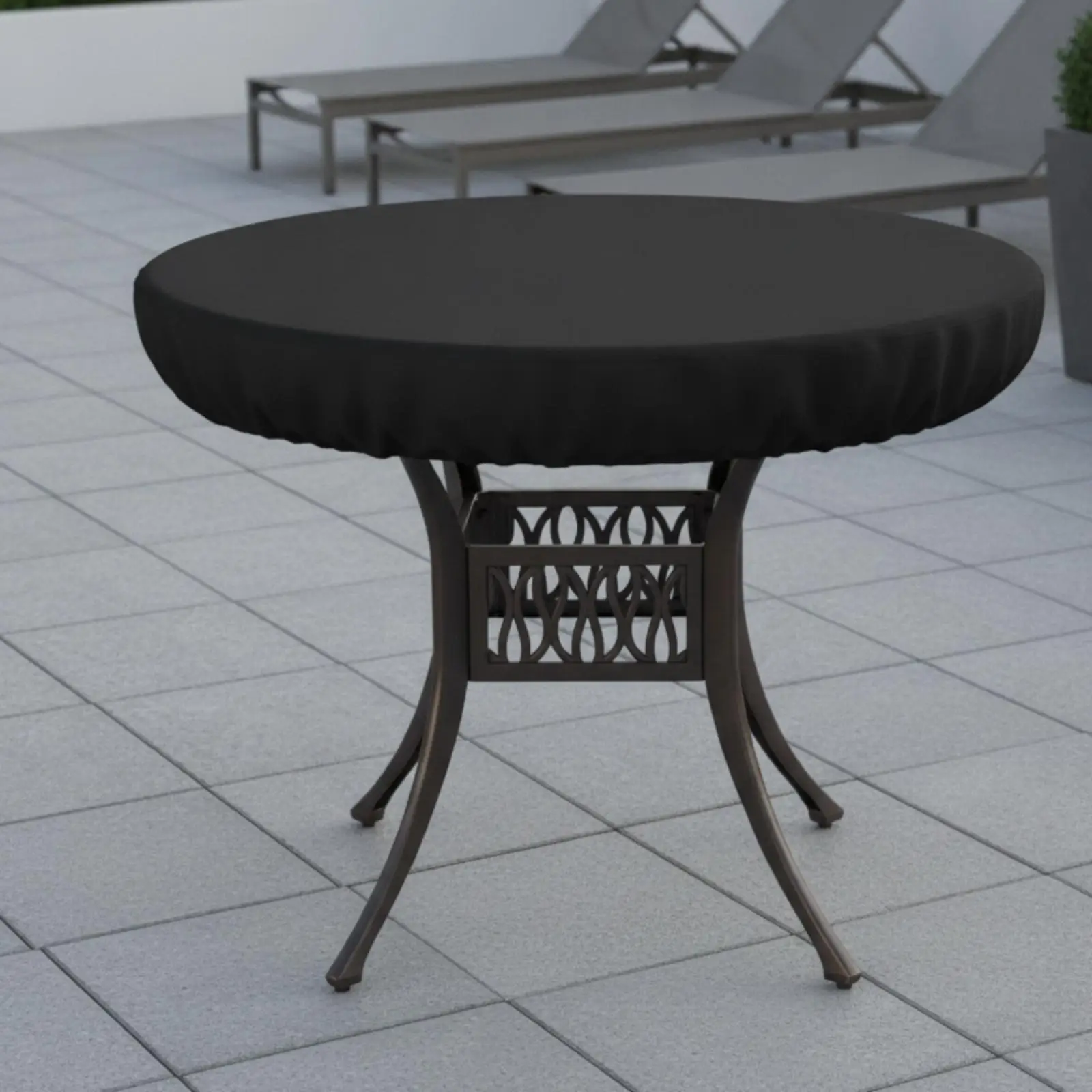 Heavy Duty Outdoor Round Table Cover Waterproof Windproof Elastic Hem Patio Umbrella Base Cover for Backyard Furniture