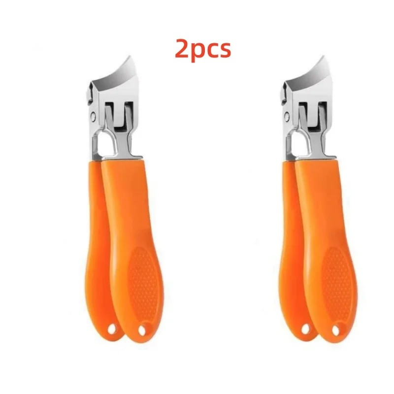 2pcs Sharp Oblique Nail Clippers Anti-Splash Large Opening Design Paronychia Correction Nail Trimmer Elderly Manicure Tools