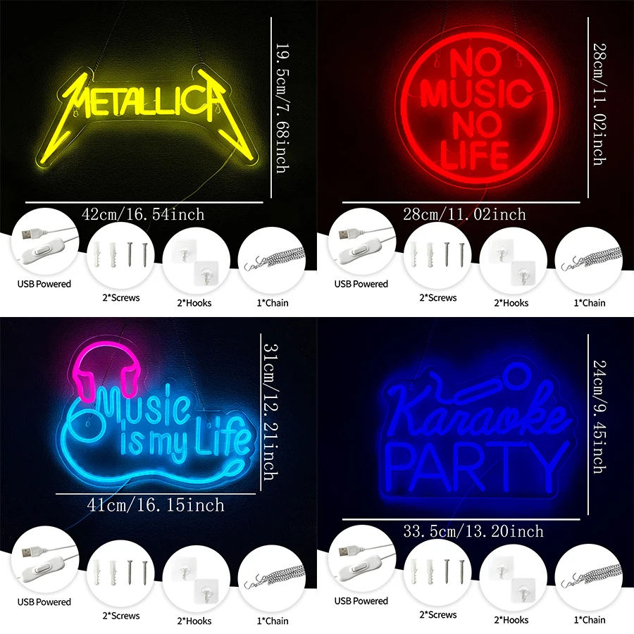 Karaoke Party Led Neon Sign, Used For Wall Decor, Bar, Bedroom, Music Studio, Band Club, Party, Recording Studio Art Wall Lamp.
