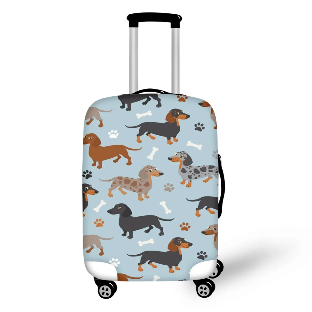 Washable Suitcase Cover Cute Dachshund Dog Travel Suitcase Protector Fits 18 to 32 Inch Luggage Zipper Closure