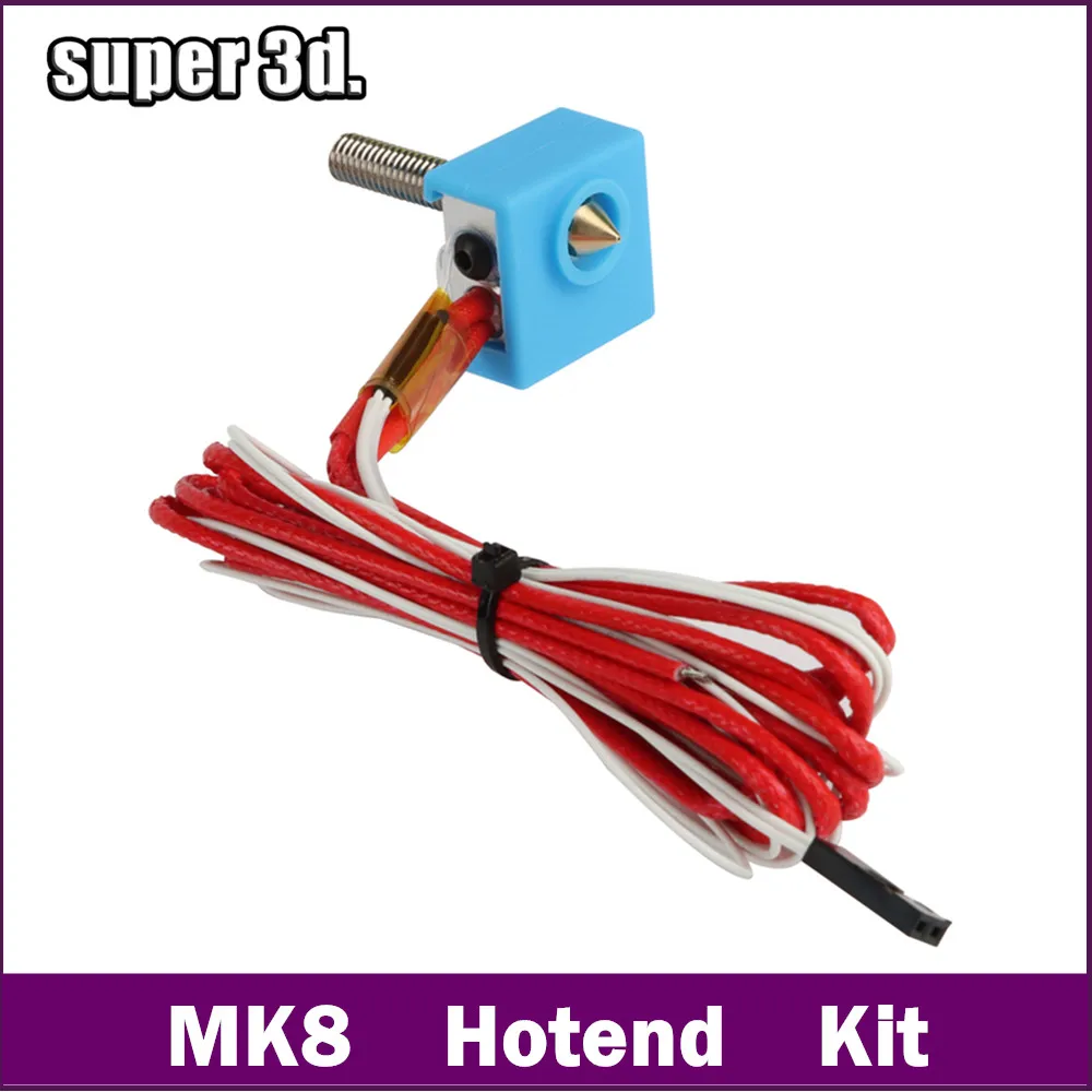 Drukarka 3D MK8 Hotend Kit 12V 24V 40W Zmontowany zestaw J-Head Extruder 0.4mm Dysza 1.75mm Filament do części drukarki 3D Anet A2 A8
