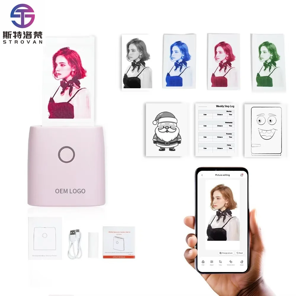 

2-Inch Pocket for Thermal Printer Portable Inkless Mini Photo Sticker Label Makers