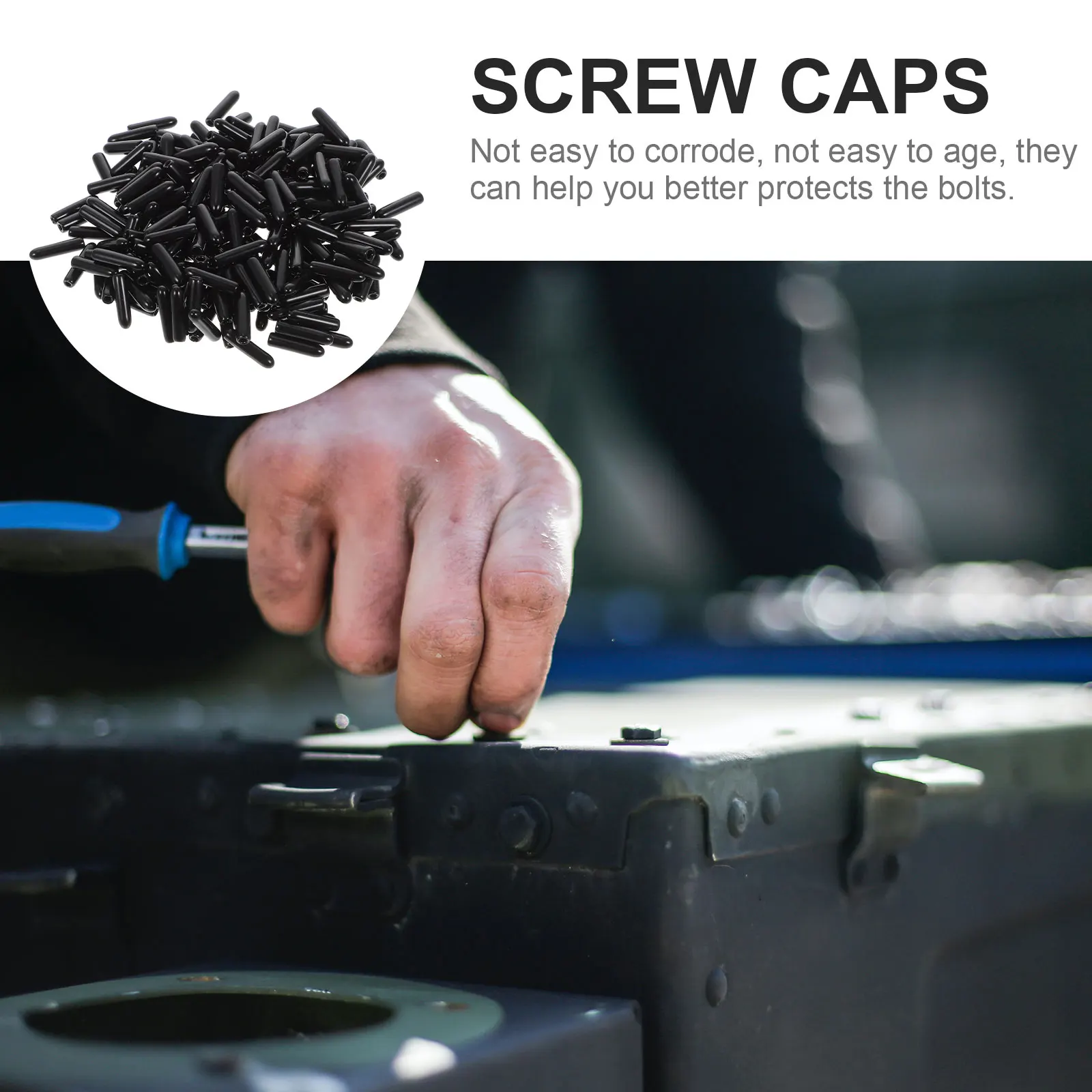 

500 Pcs Rubber Screw Cover Protectors Protective Bolt Covers Screws Round End Caps Nut
