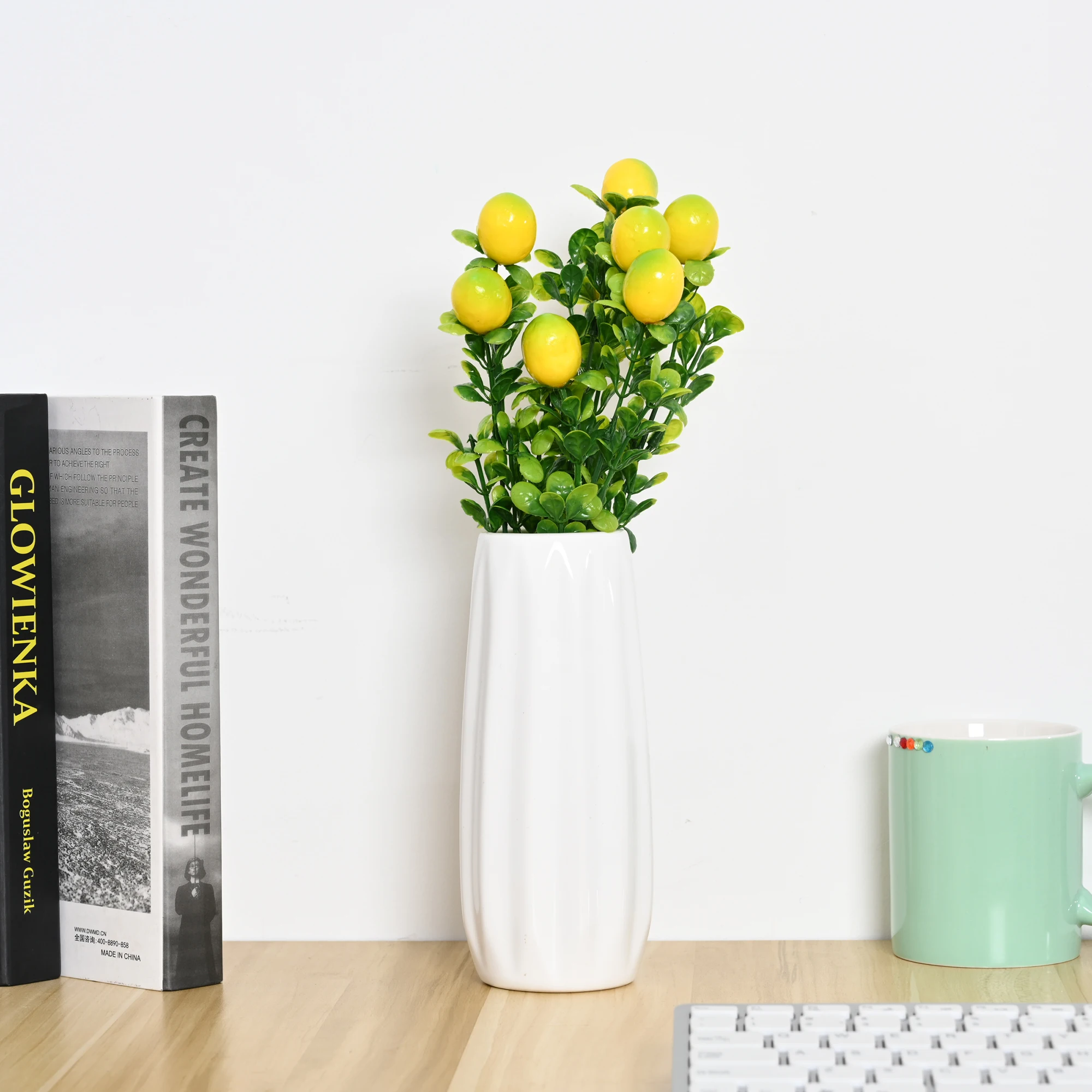 Artificial Lemon Home Decoração Do Jardim, Frutos Falsos, Planta Realista, Ramos De Árvores Falsos, Ornamento De Mesa, Adereços De Fotografia, 14\