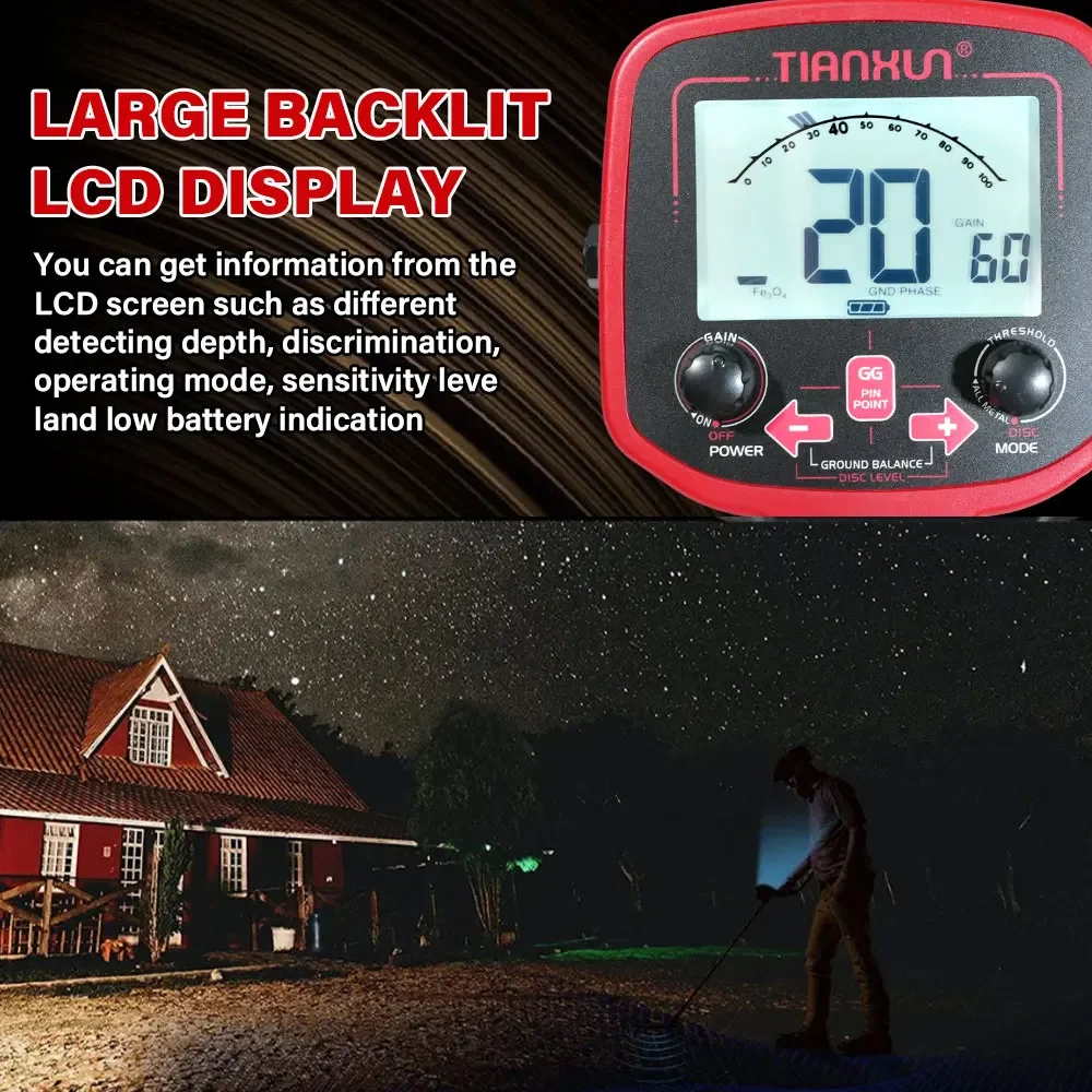Metal Detector TX-850L Gold Metal Detector High Performance Underground Metal Detector Finder Treasure Hunter