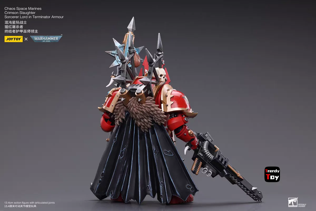 

【JOYTOY】Warhammer 40K Chaos Space Marines Crimson Slaughter Sorcerer Lord in Terminator Armour 1/18 Action Figure Toys