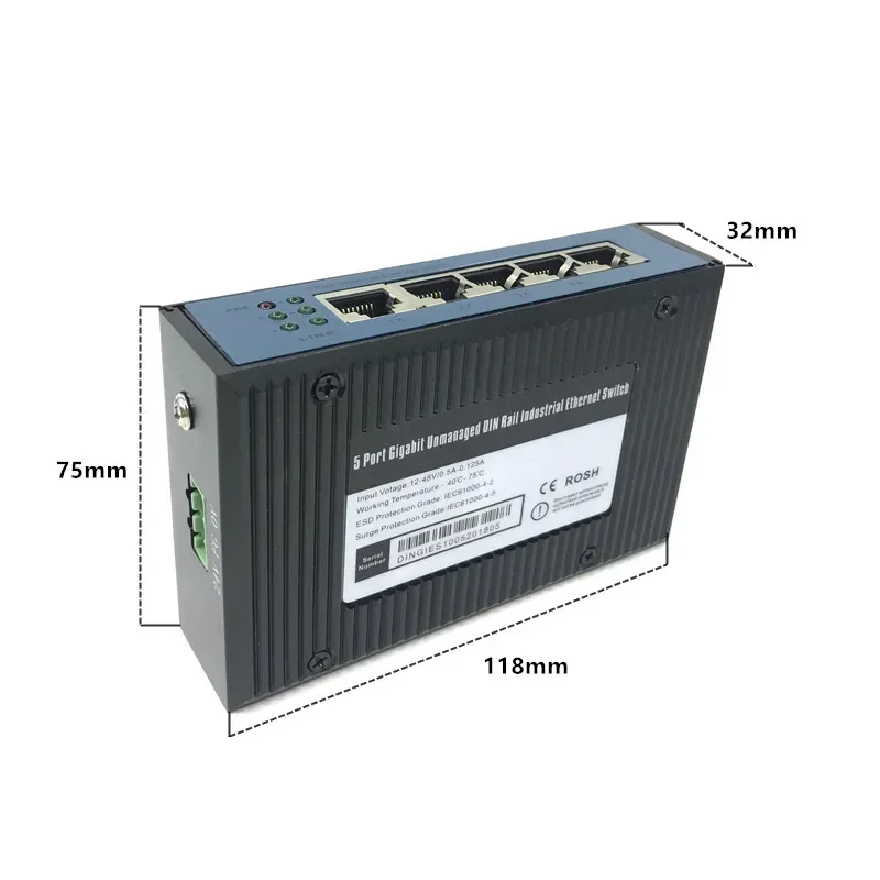 Modulo switch Ethernet industriale 5 porte Scheda PCBA non gestita 10/100/1000Mbps Porte con rilevamento automatico OEM Scheda PCBA Scheda madre OEM