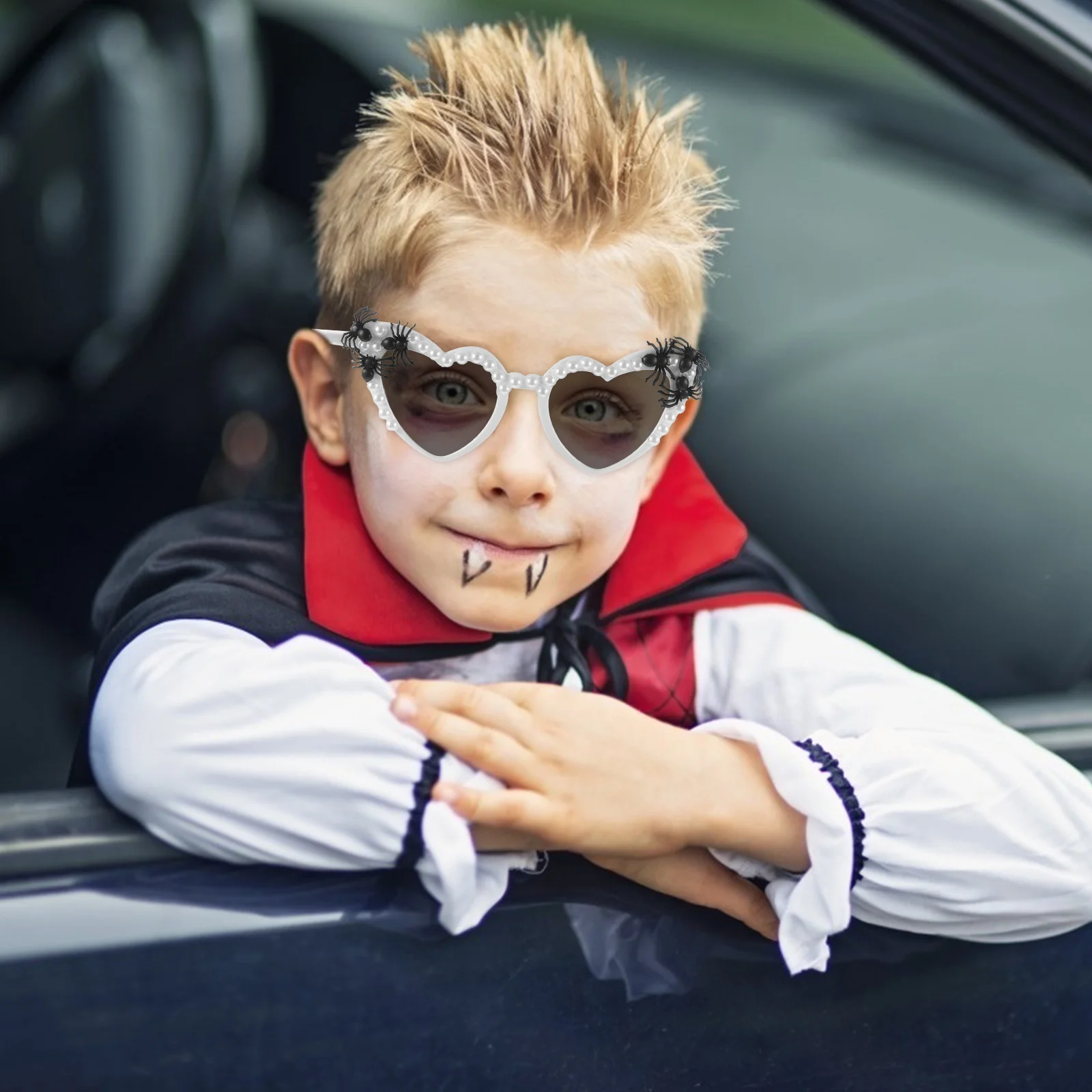 

Halloween Spider Glasses Heart Style Lightweight Party Eyewear Decorative Glasses Costume Props Halloween Party Fun Accessories