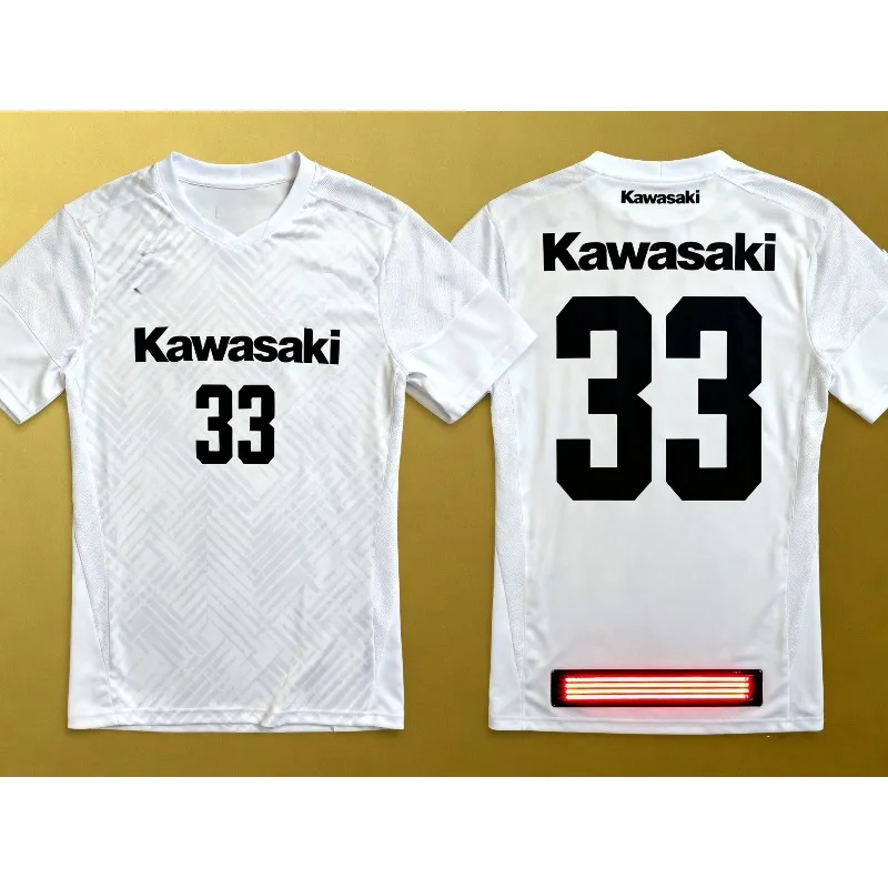 เสื้อเจอร์ซีย์แขนสั้นสีขาวคาวาซากิหมายเลข 33