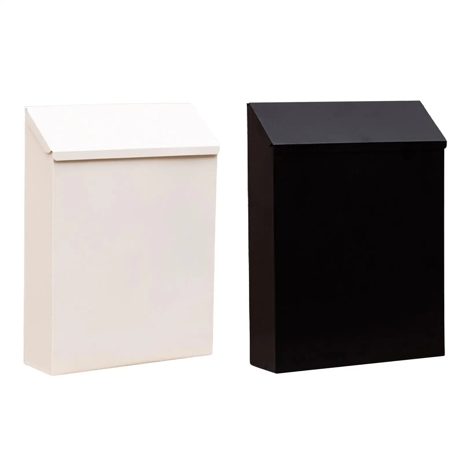Wall Mounted Mailbox Metal Postbox Drop Box with Lock Newspaper Holder Box for Front Door Outside House Gate Outdoor Decoration