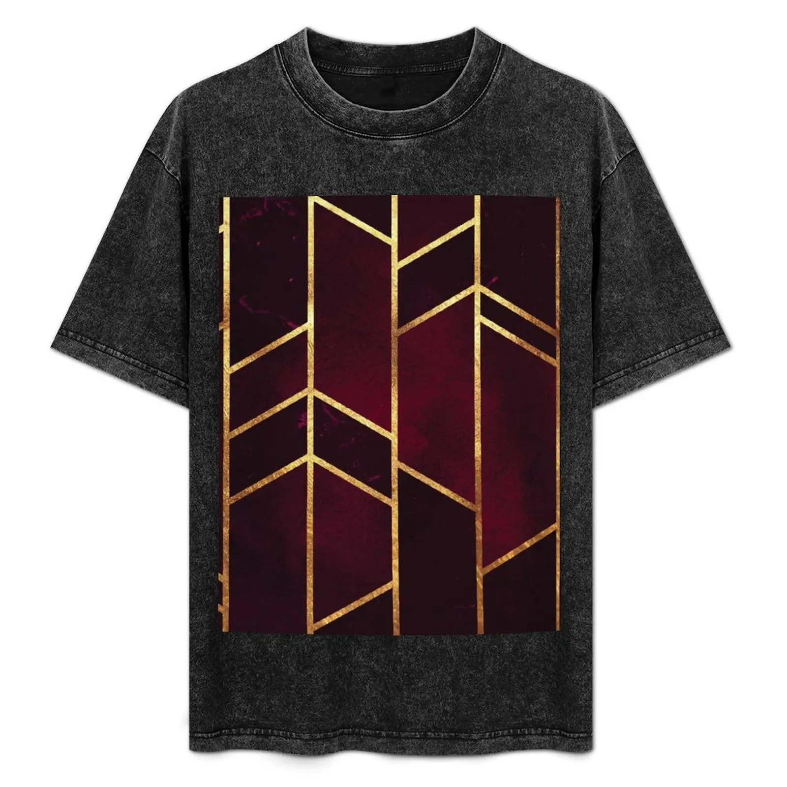 

Red and Gold Geometry T-Shirt Work Wear Simple Tee Shirt
