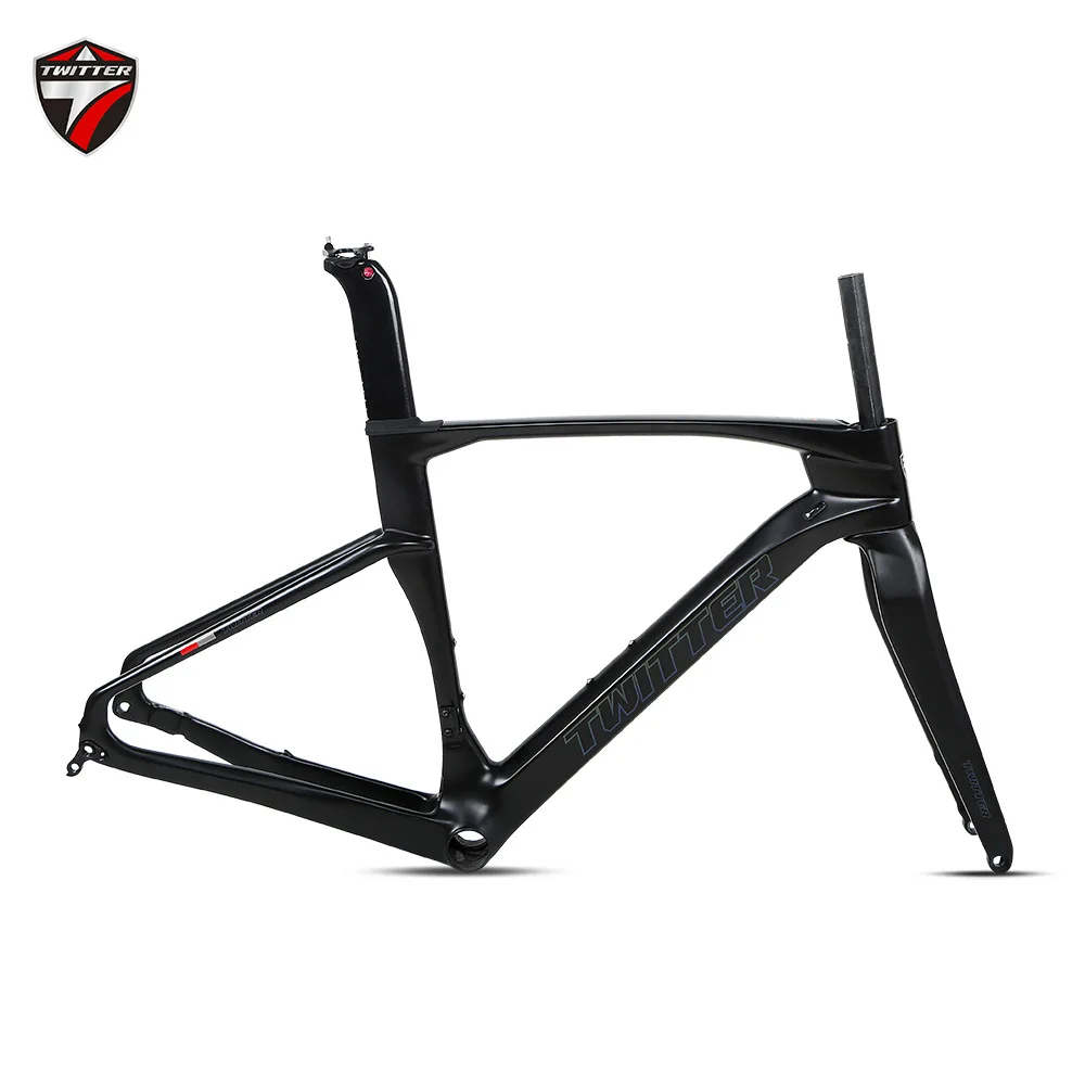 Twitter Gravel V3 Carbon Road Gravel Bike Frameset Disc Brake Thru Axle 12x100 12X142mm Inner Cable Routing Framesets