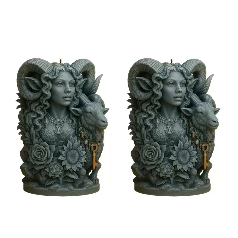 3D Goat Goddess Cylinder Candle Silicone Mold DIY for Epoxy Plaster Wax Aromatherapy Handmade Craft Home Decor Gift view 6