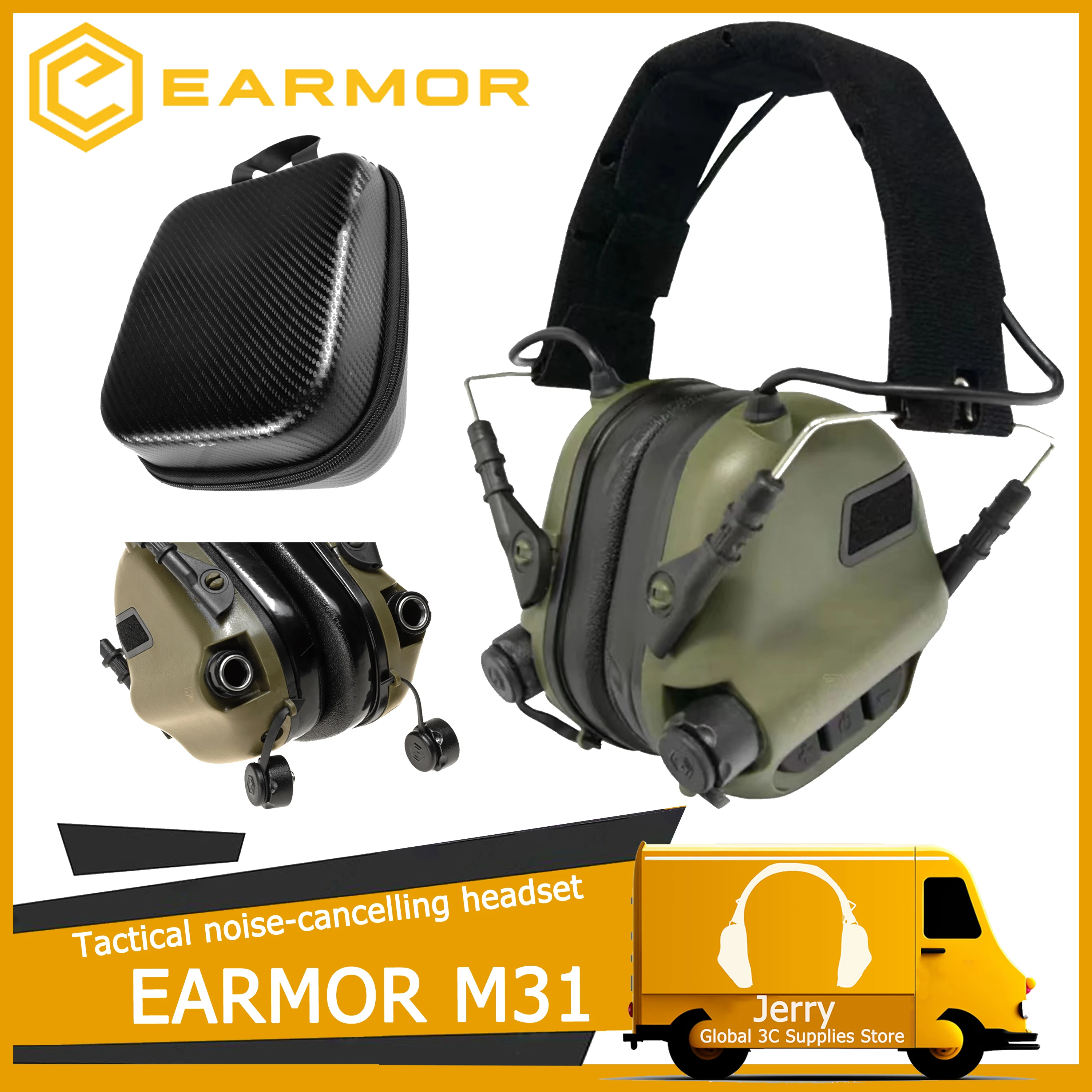 

HOT!EARMOR M31 Tactical Electronic Communication Shooting Ear Protection/Noise Cancelling Headset/Outdoor hunting earmuff bag