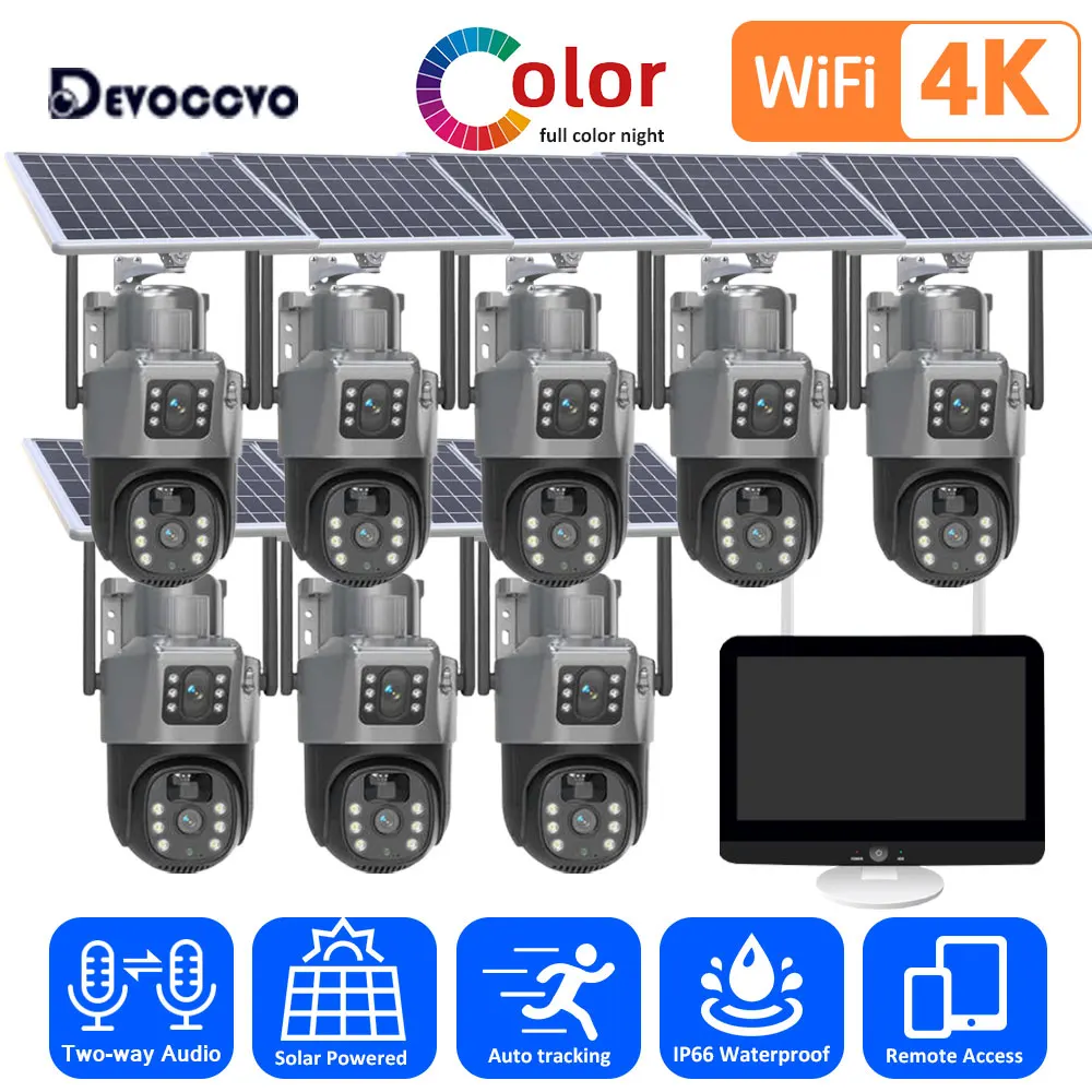 4K Solar Wifi PTZ IP Camera System 12.5