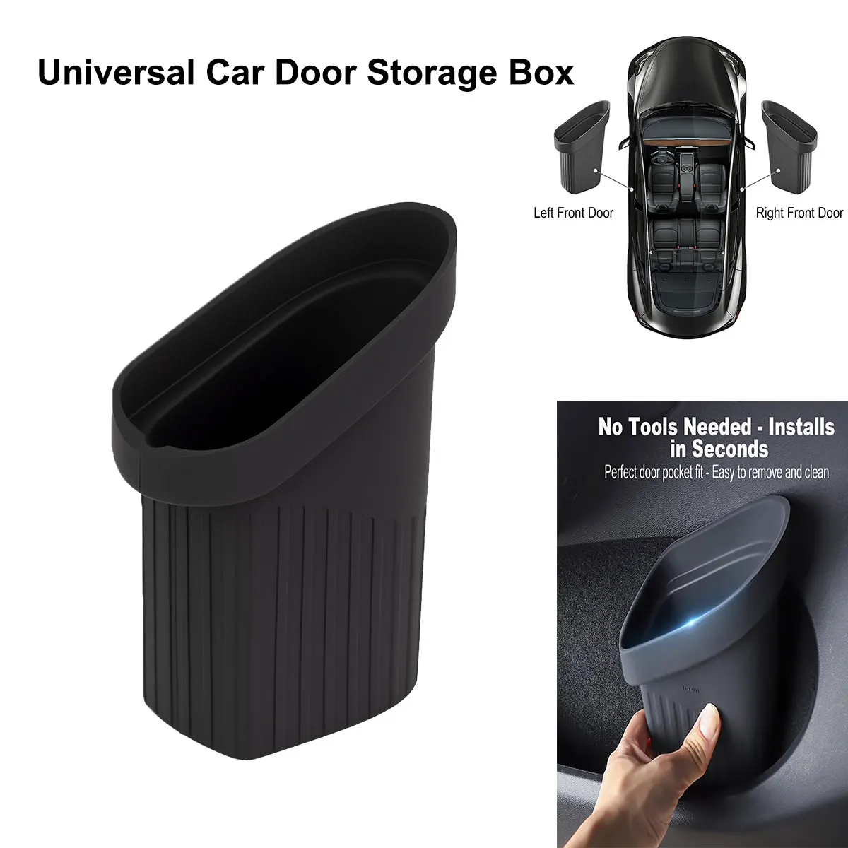 

Universal Car Door Storage Barrel For Tesla Model Y Juniper Door Side Trash Bin Box for Model 3 Highland 2017-2025 Silicone