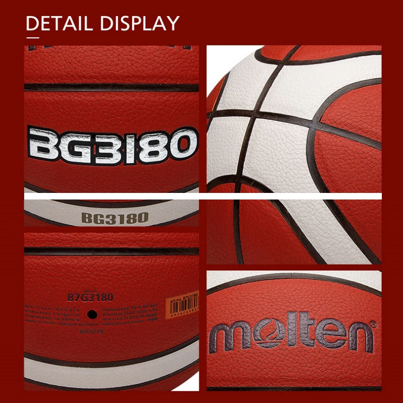 Molten 공식 사이즈 7 농구 공 내마모성 고탄성 PU 소재 실내 실외 게임 훈련 남자 농구